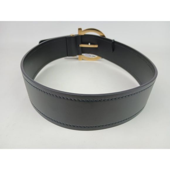 Salvatore Ferragamo Women\'s Big Gancini Buckle Black Leather Belt Size 75 cm main image 4